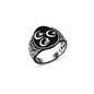 925 Silver Crescent Tugra Wolf Star Ring For Men