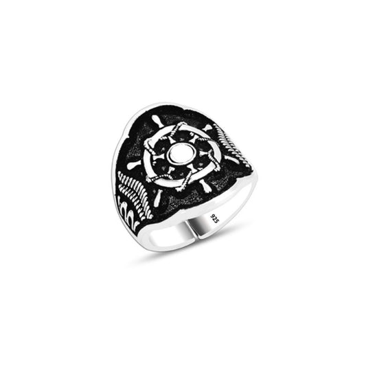 925 Silver Rudder Ring For Men