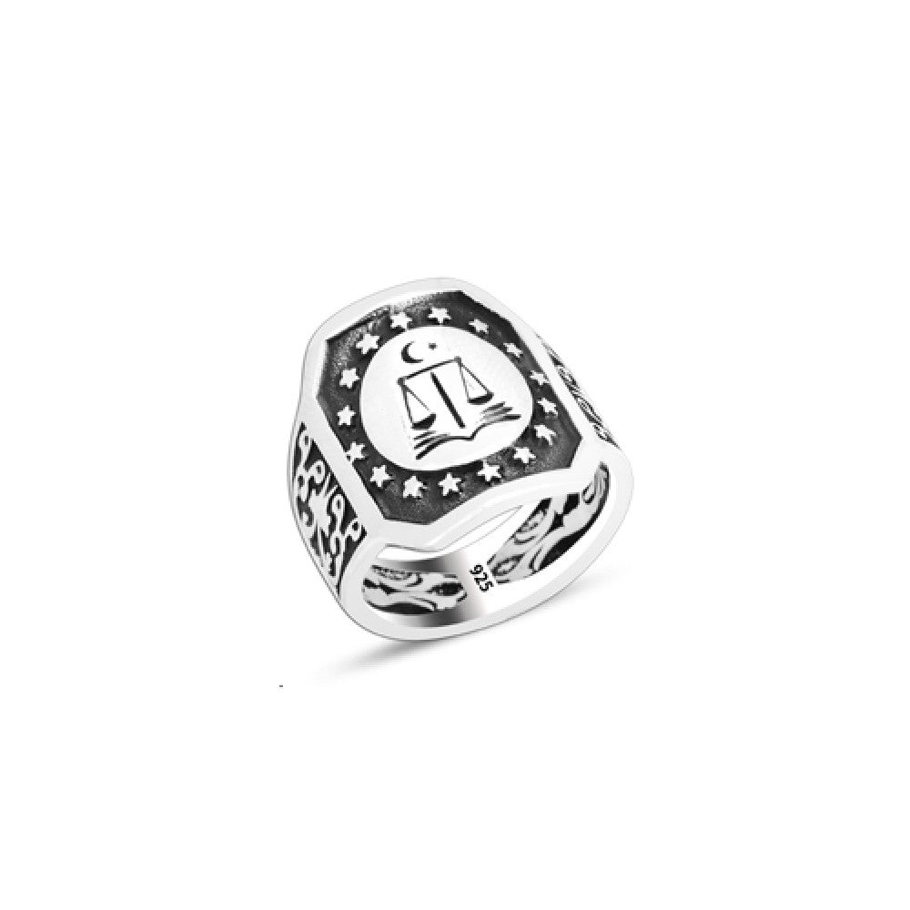 925 Silver Scales of Justice Ring For Men