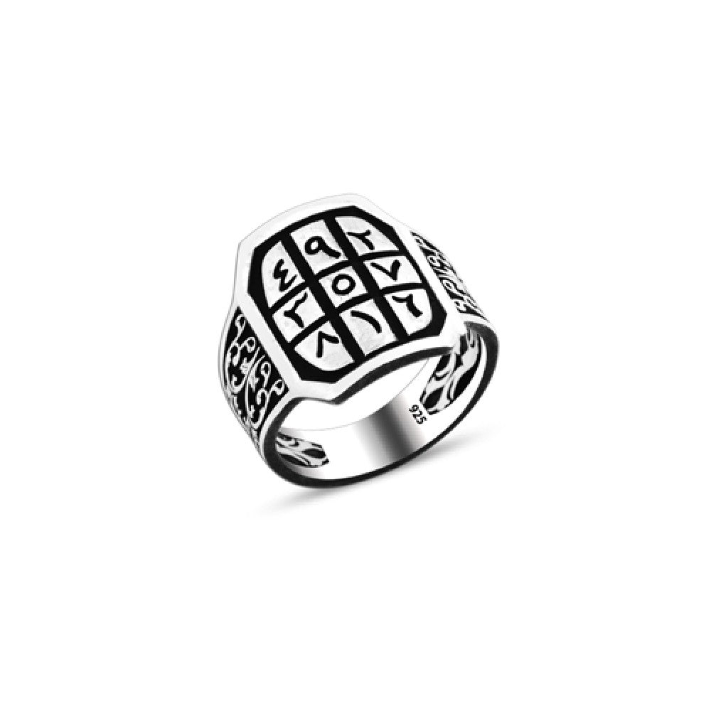 925 Silver Ebced Number Ring For Men