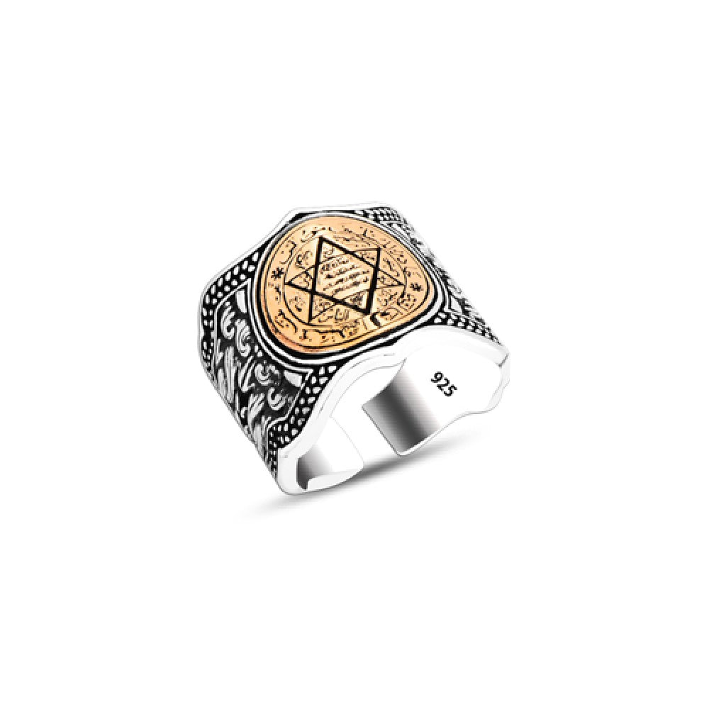 925 Silver Solomon Seal Ring For Men