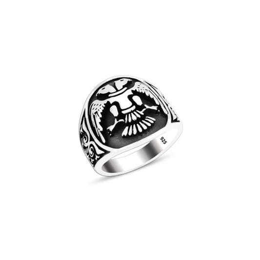 925 Silver Double Headed Eagle Ring For Men