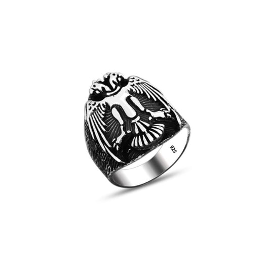 925 Silver Double Headed Eagle Ring For Men