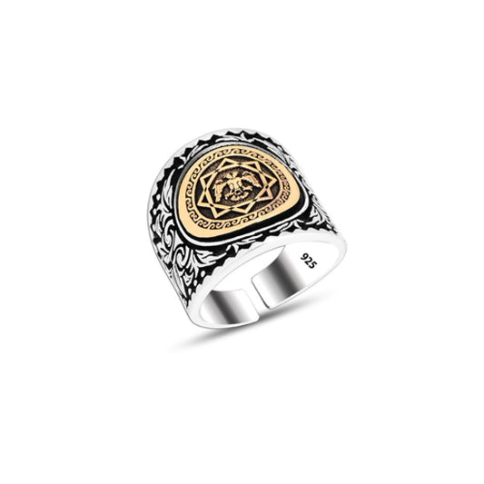 925 Silver Double Headed Eagle Ring For Men