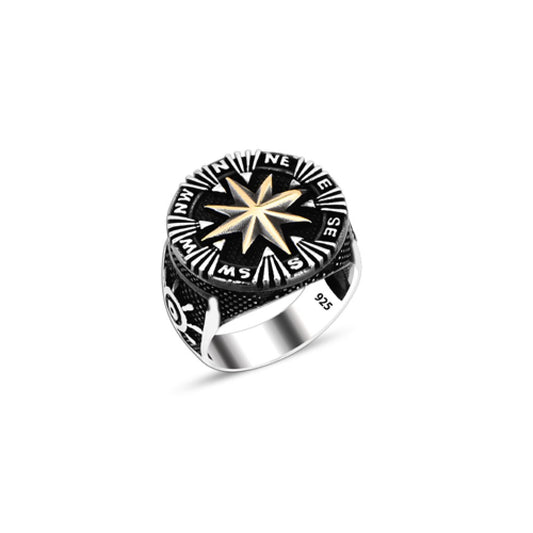 925 Silver Compass Ring For Men